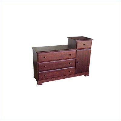 DaVinci Kalani Wood 4 Drawer Combo Chest With Shelf in Cherry Finish