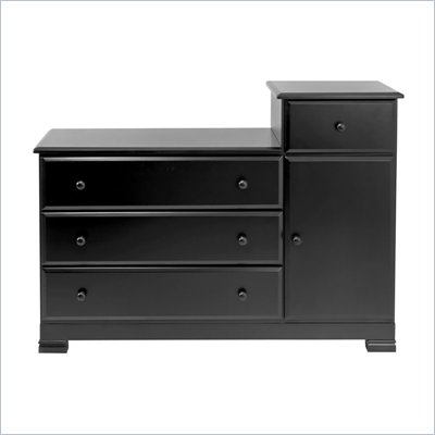 DaVinci Kalani Wood 4 Drawer Combo Chest With Shelf in Ebony Finish