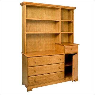 DaVinci Kalani 4 Drawer Combo Chest with Hutch in Honey Oak Finish