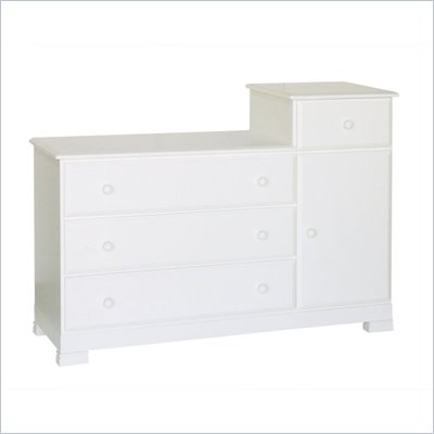 DaVinci Kalani Wood 4 Drawer Combo Chest With Shelf in White Finish