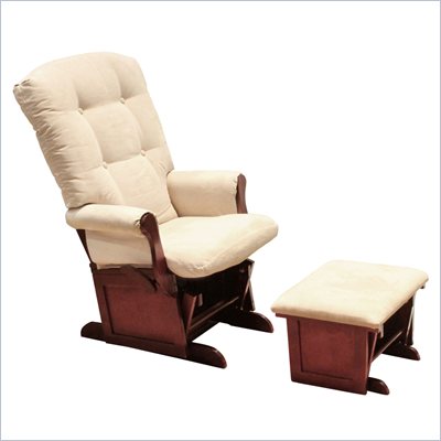 Da Vinci Sleigh Multiposition Lock Glider and Ottoman in Cherry