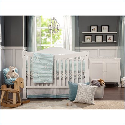 DaVinci Parker 4-in-1 Convertible Wood Crib and Dresser Set in White