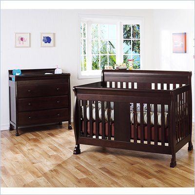 DaVinci Porter 4-in-1 convertible Crib Crib and 3-drawer Change in Espresso Including Toddler Rails