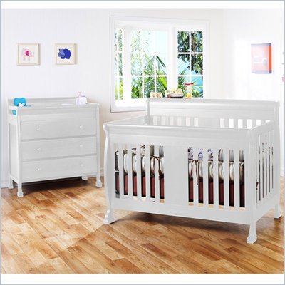 DaVinci Porter 4-in-1 convertible Crib Crib and 3-drawer Change in White Including Toddler Rails