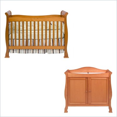 DaVinci Reagan 4-in-1 Convertible Wood Crib Nursery Set w/ Toddler Rail in Oak