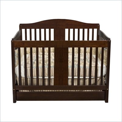 DaVinci Richmond Pine 4-in-1 Convertible Wood Crib w/ Toddler Rail in Espresso