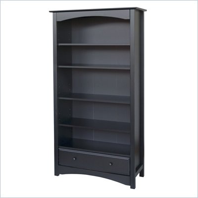 DaVinci Roxanne 5 Shelf Wood Bookcase in Ebony
