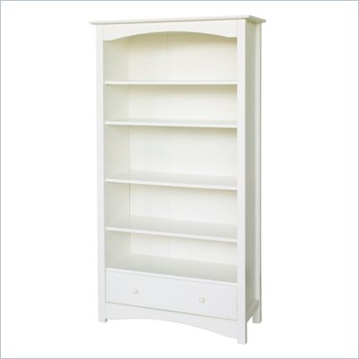 DaVinci Roxanne 5 Shelf 70"H Wood Bookcase in Antique White