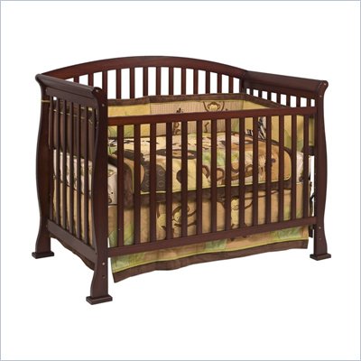 Da Vinci Thompson 4-in-1 Convertible Wood Crib w/ Toddler Rail in Coffee