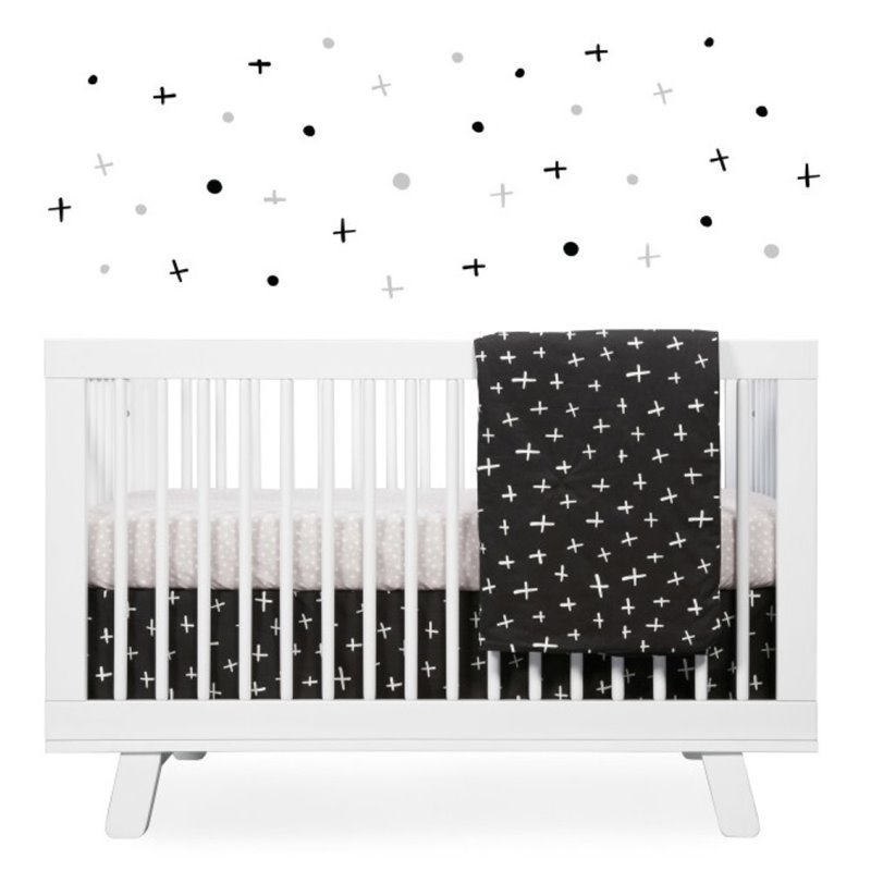Babyletto Tuxedo Monochrome 5 Piece Crib Bedding Set
