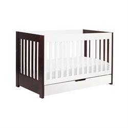 Babyletto Mercer 3-in-1 Convertible Wood Crib in Two-tone Espresso/White