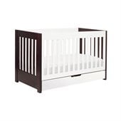 Babyletto Mercer 3 in 1 Convertible Wood Crib in Two-tone Espresso/White