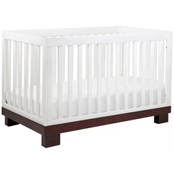 Babyletto Modo 3 in 1 Convertible Wood Crib in Two-tone White/Espresso