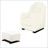 Babyletto Nara Glider and Kyoto Ottoman in Ecru