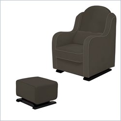 Babyletto Nara Glider and Kyoto Ottoman in Slate