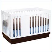Babyletto Harlow 3-in-1 Convertible Baby Crib in Two-tone White and Espresso