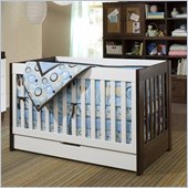 Babyletto Mercer 3 in 1 Crib in Espresso and White with Mattress