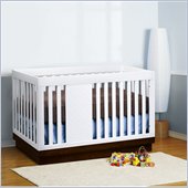 Babyletto Harlow 3-in-1 Crib in White and Espresso with Mattress