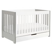 Babyletto Mercer 3 in 1 Convertible Wood Crib in Grey with White