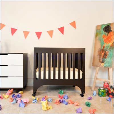 Babyletto Grayson Mini Crib with Pad in Espresso 
