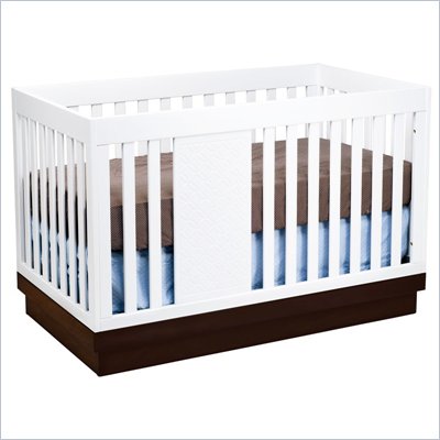 Babyletto Harlow 3-in-1 Convertible Baby Crib in Two-tone White and Espresso