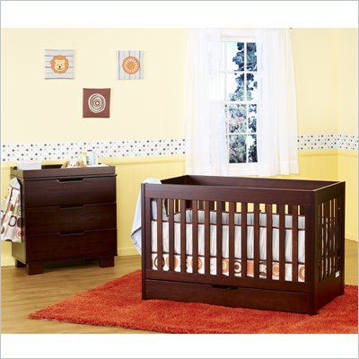 Babyletto Mercer 3-in-1 Convertible Wood Crib Set in Espresso