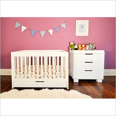 Babyletto Mercer 3 in 1 Convertible Wood Baby Crib in White