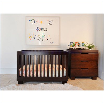 Babyletto Modo 3-in-1 Convertible Wood Crib Set in Espresso