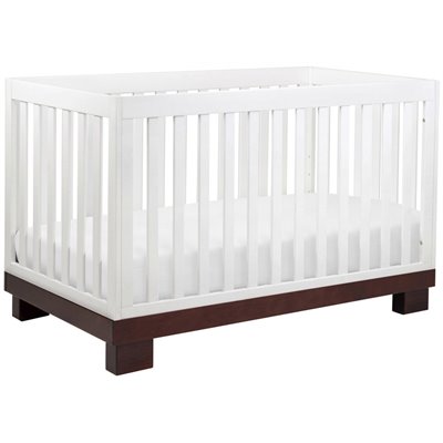 Babyletto Modo 3 in 1 Convertible Wood Crib in Two-tone White/Espresso
