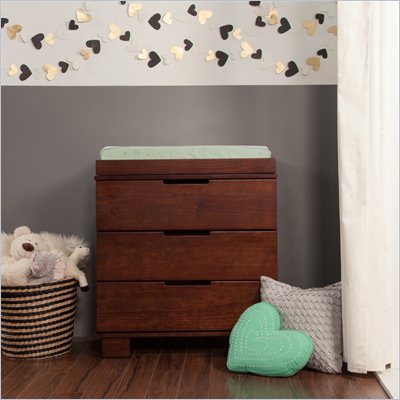 Babyletto Modo 3-Drawer Wood Changing Table w/ Tray in Espresso