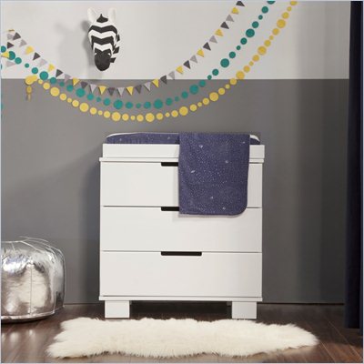 Babyletto Modo 3-Drawer Wood Changing Table w/ Tray in White