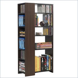 Atlantic MediaMix 3 Tier with 2 Adjustable Shelves in Walnut and Black