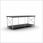 Atlantic Inc City Double Rod Silver Metallic Frame TV Stand with Black Top