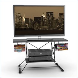 Atlantic Inc Soho 37 Inches TV Stand, Black, Black Carbon Fiber