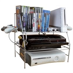 Atlantic Inc Game Depot Wire Gaming Rack For Youth Room in Silver