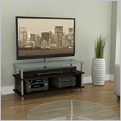 Atlantic Inc Myst 2 in 1 TV Stand In Espresso With Frosted Glass Top