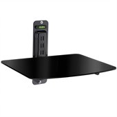 Atlantic Inc Gloss Black Single DVD Component Shelf for Flat Screen TV