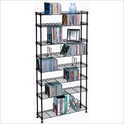 Atlantic Inc 8 Tier Adjustable Multimedia Black Steel Shelving - 440 CD 228 DVD