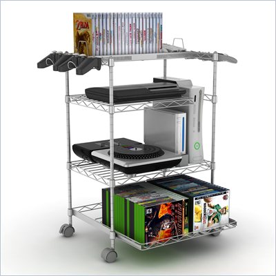 Atlantic Inc Gamekeeper 4 Tier Wire Gaming Tower in Silver