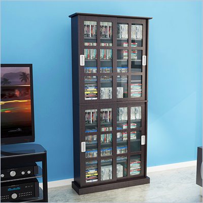 Atlantic Inc Windowpane Media Cabinet in Espresso