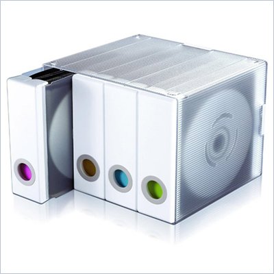 Atlantic Inc Parade Disc Holder Categorize 96 CDs or DVDs In Color Coded White Binder