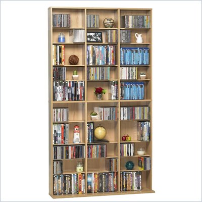 Atlantic Inc Oskar 1080 CD, 504 DVD Multimedia Storage Tower in Maple or Espresso