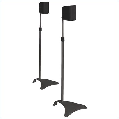 Atlantic Inc Satellite Speaker Stands Adjustable Height In Titanium