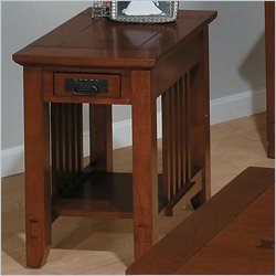 Jofran 036 Series Wood Chairside Table in Brown Mission Oak Best Price