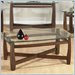 Jofran 185 Series Rectangular Glass Top Cocktail Table in Mendocino Merlot