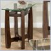 Jofran 185 Series Rectangular Glass Top Chairside Table in Mendocino Merlot