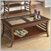 Jofran 315 Series Rectangular Glass Top Insert Cocktail Table in Bartlett Cherry