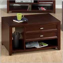 Jofran Miniature Rectangular Wood Top Cocktail Table in Saddleback Cherry