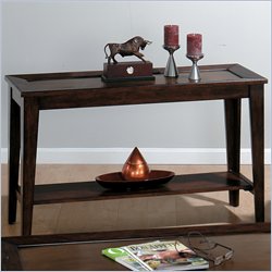 Jofran 428 Series Steel Top Insert Sofa Table in Chestnut Brown