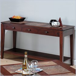Jofran 711 Series Tile Inlay Top Sofa Table in Amaretto Finish